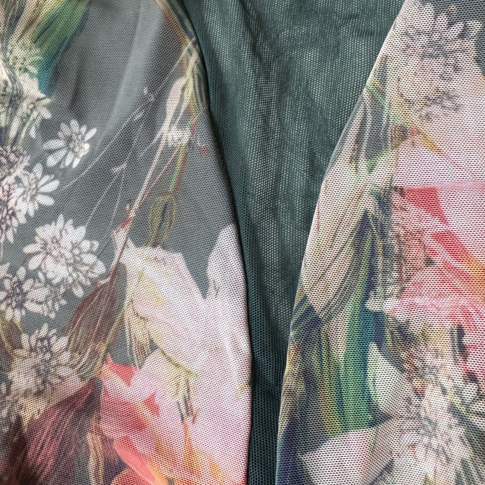 Eleve Dancewear long sleeve mesh floral & hunter green ballet leotard sz S - Picture 10 of 11